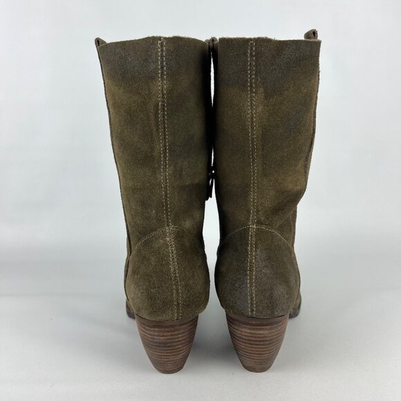 Antelope Womens Brown Suede Mid Calf Boots Chunky Block Heel size 40 US 9 9.5 - Picture 4 of 16